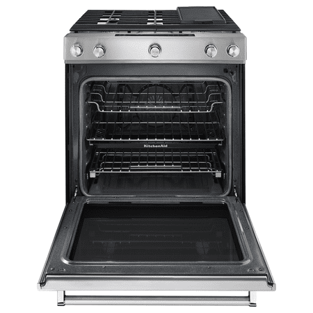 KitchenAid - 6.5 Cu. Ft. Self-Cleaning Slide-In Gas Convection Range - Stainless steel