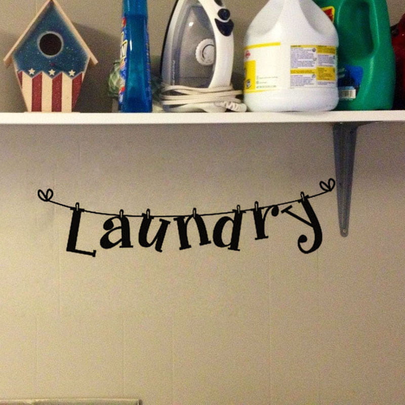 Removable Laundry Room Wall Decor Sticker Vinyl Arts Mural Decal Washhouse Home 