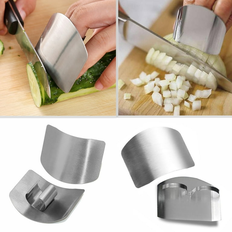 2 Packs Stainless Steel Finger Guards ,Cutting Knife Cutting Protector  ,Kitchen Tool Guard Finger Protector For Slicing and Chopping