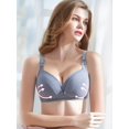 thumbnail image 3 of Women's Stripe Graphic Elastic Front Buckle Maternity Nursing Bra, Breastfeeding Bra Underwear, 3 of 5