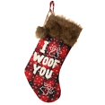 thumbnail image 1 of Calcetín navideño, calcetines de felpa navideños, chimeneas colgantes, medias para fiestas familiares, decoraciones de fiestas navideñas Afortunado Sencillez, 1 of 5