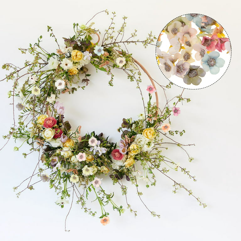 100 Pcs Artificial Flowers for Crafts Small Silk Flowers Fake Flowers Bulk  Heads Daisy Fabric Colorful Flower Decoration Garland DIY Wreath