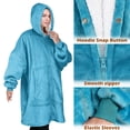thumbnail image 3 of Catalonia Oversized Hoodie Blanket with Zipper, Wearable Sherpa Sweatshirt Pullover, Soft Warm Comfortable Jacket for Adults Men Women, Blue, 3 of 6
