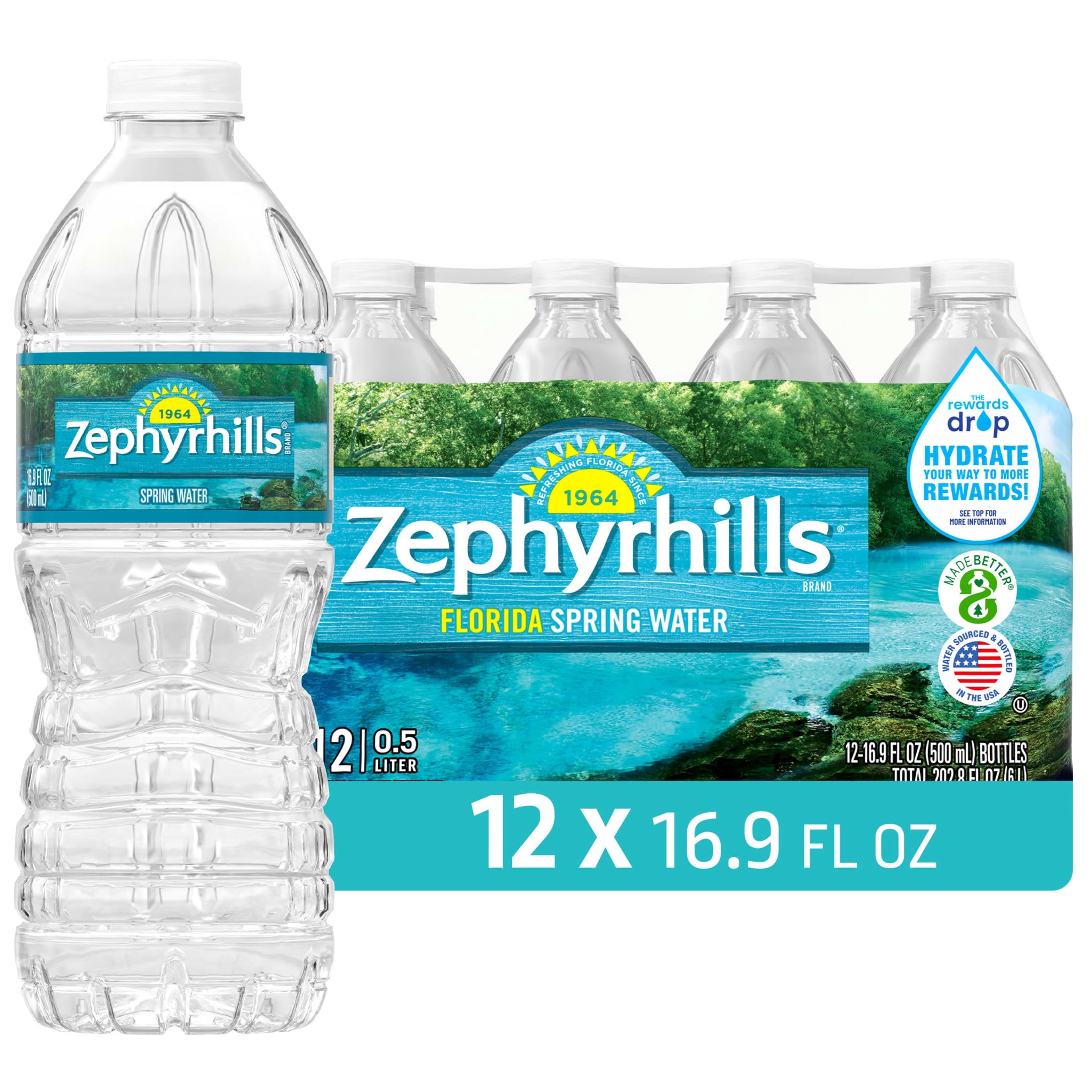 Zephyrhills 100% Natural Spring Water from USA, 1-litre Bottles