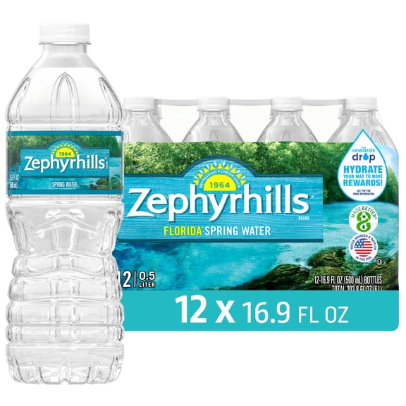Zephyrhills Florida Spring Water, 16.9 Fl Oz, 12-Pack Plastic Bottles