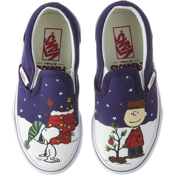 toilet forseelser De er Vans Off The Wall Kids X Peanuts Charlie Brown Snoopy Christmas Tree  Slip-On Shoes (Kids 11) - Walmart.com
