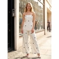 thumbnail image 4 of LMLYSoH Women's 2 Piece Casual Outfits Sleeveless Dot Print Tube Tops Wide Leg Pants Sets, 4 of 6