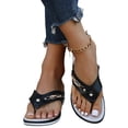 thumbnail image 2 of Womens Dress Sandals,Women's Sandals,Womens Wedge Sandals,Wedge Flip Flops 2026 Arch Support Soft Thong Sandals Platform Recovery Flipflops Dressy Slip On Walking Lightweight Summer,Black,7.5, 2 of 5