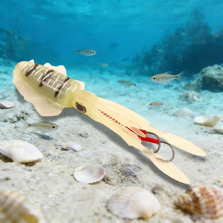Luminous Octopus Swimbait Soft Squid Fishing Lure Rigged Treble Hook Cuttlefish Trolling Bait for Saltwater Grouper Mackerel Tuna Fishing Anglers Gift for Father s Day Dad Men More Bites Easy Casting