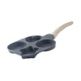 thumbnail image 3 of Sartén para huevos de 4 tazas Sartén para huevos con mango de madera Sartén para desayuno fácil de limpiar Gris, 3 of 9