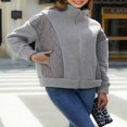 thumbnail image 4 of Ladies‘ Cozy Fleece Jacket with Long Sleeves and Quilted Patchwork, 4 of 9