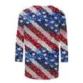 thumbnail image 5 of GERsome 4th of July T-Shirt for Women 3/4 Sleeve Crewneck American Flag Tshirt Funny USA Stars Stripes Patriotic Graphic Tee S-5XL, 5 of 5