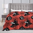 thumbnail image 4 of DouZhe Ultra-Soft Micro Fleece Lightweight Flannel Bed Blanket, Halloween SpiderWeb Pumpkin Spooky Print Cozy Warm Throw Blankets, 50"x40", 4 of 7