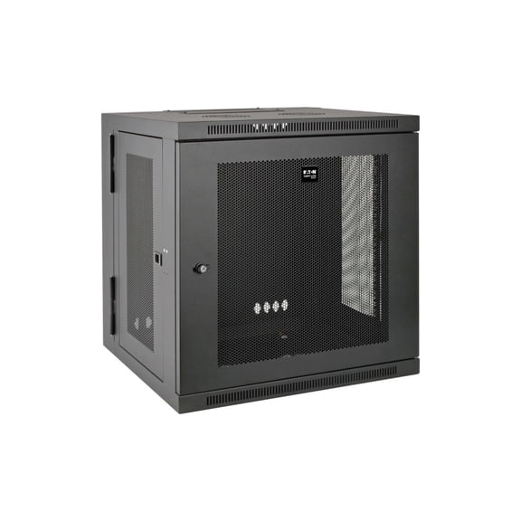 Eaton Tripp Lite Series SmartRack 12U UPS-Depth Wall-Mount Small Rack Enclosure, Hinged Back - Black