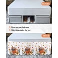 thumbnail image 7 of Thanksgiving Coffee Bed Skirt Fall Pumpkin Yellow Sunflower Leaf Plaid Bow Bed Skirts California King 18 Inch Drop, Wrap Around Dust Ruffle&nbsp;Bedskirt with Adjustable Elastic Belt for Queen Beds, 7 of 7