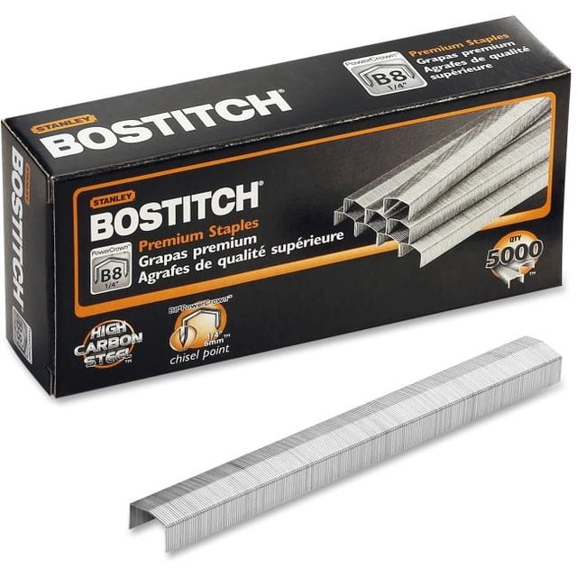 Bostitch Office 0.25 in. Power Crown Premium Staples Chisel - Silver