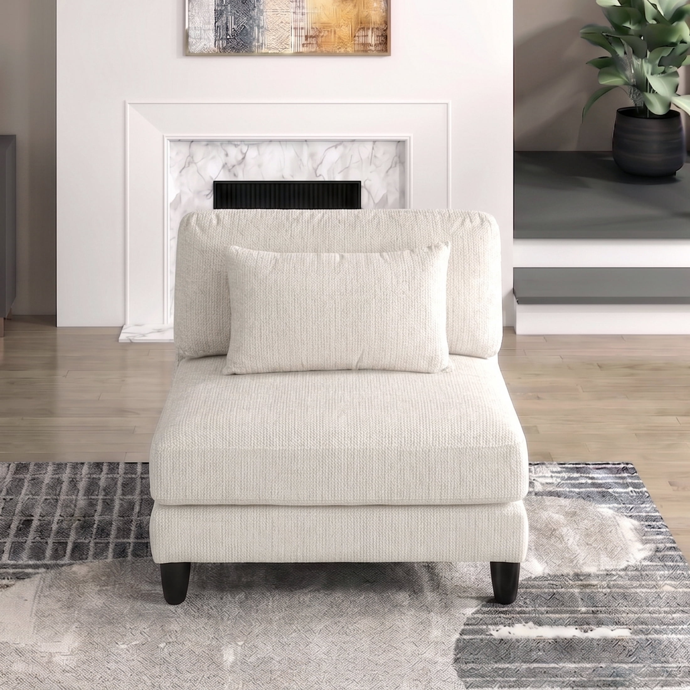 OakvillePark Caden Microfiber Armless Chair, Beige