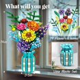 thumbnail image 3 of Remocguys Artificial Flower Bouquet Building Set with Vase Compatible with Lego Flowers Home Decor Gift for Adults Christmas 1853Pcs, 3 of 9