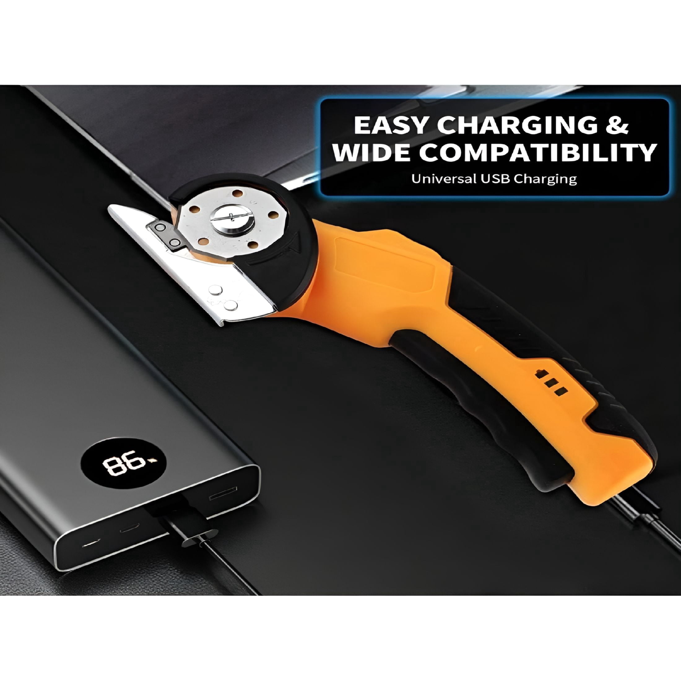 EXLEAF 2026 New Cordless Electric Scissors and Rechargeable Cardboard Cutter with Led Light,Heavy Duty Handheld Electric Box Cutter for Fabric,Leather,And Carpet