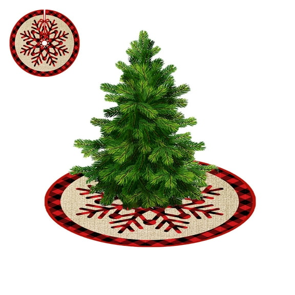 Christmas Tree Skirt Christmas Tree Collar for Christmas Holiday Decorations Indoor Outdoor Christmas Tree Ornament Christmas Tree Mat(Red4)