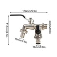 thumbnail image 2 of Elainilye Alloy Gardening Faucet with One Inlet Two Outlets, Outdoor Water Spigot for Hose Connections, Dual Port Garden Faucet for Yard Watering, Lawn Maintenance, and Outdoor Utility Tasks, 2 of 5