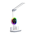 thumbnail image 3 of Lámpara de escritorio LED, ajustable para el cuidado de los ojos, con reloj, con portalápices, lámpara de noche, lámpara de lectura para habitación, minutero, 3 of 8
