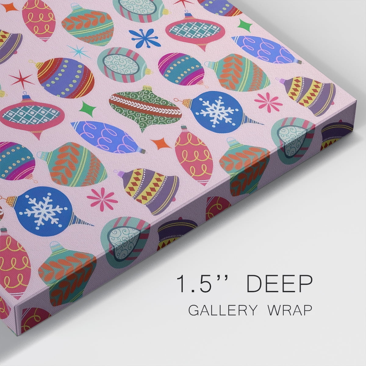 Christmas Ornament Pattern IV- Gallery Wrapped Canvas