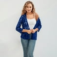 thumbnail image 3 of yillto Women Plus Size Cardigan 3/4 Sleeve Open Front Lightweight Lace Coats Formal Blazer S-5XL, 3 of 6