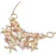 thumbnail image 2 of Collar de playa moderno con colgante de concha, estrella de mar y caracola, con cadena de hierro y cierre de mosquetón de latón., 2 of 4