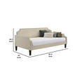 thumbnail image 5 of Pif Twin Daybed with Sleek Nailhead Trim Taupe Brown Fabric Upholstery, 5 of 5
