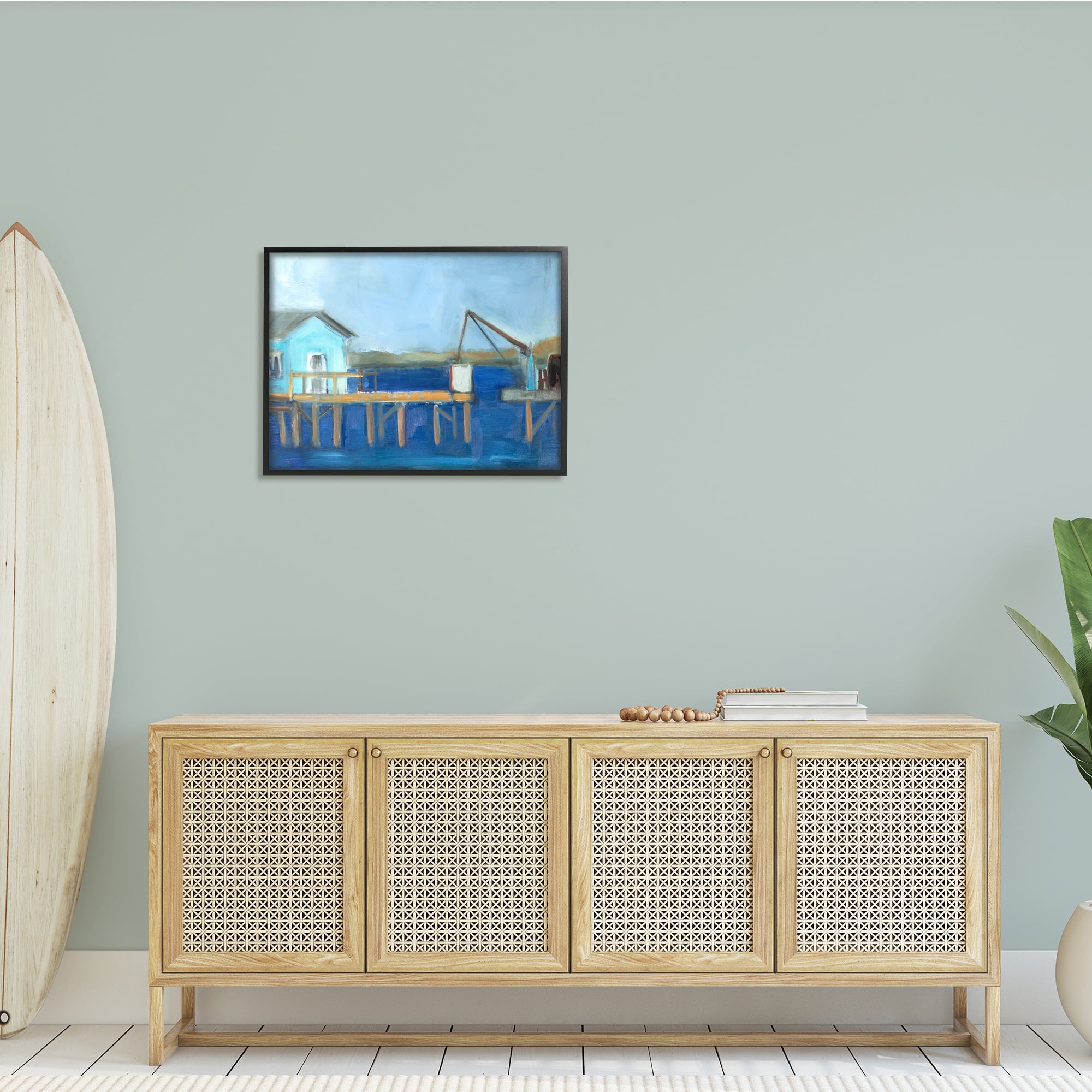 Stupell Indtries Fisherman's Work Station Abstract Coastal Town Shipyard Dock,30 x 24,Design by Snne Marie