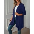 thumbnail image 5 of Deago Women's Draped Front Open Cardigan Casual Long Sleeve Lightweight Cardigan Sweaters Duster (Navy, S), 5 of 7