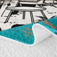 thumbnail image 5 of Castle Fairy Surf Camper Art Bed Spread Queen,"Let's Go Surfing" Print Queen Coverlet Set for Bedroom,Blue Brown, 5 of 7