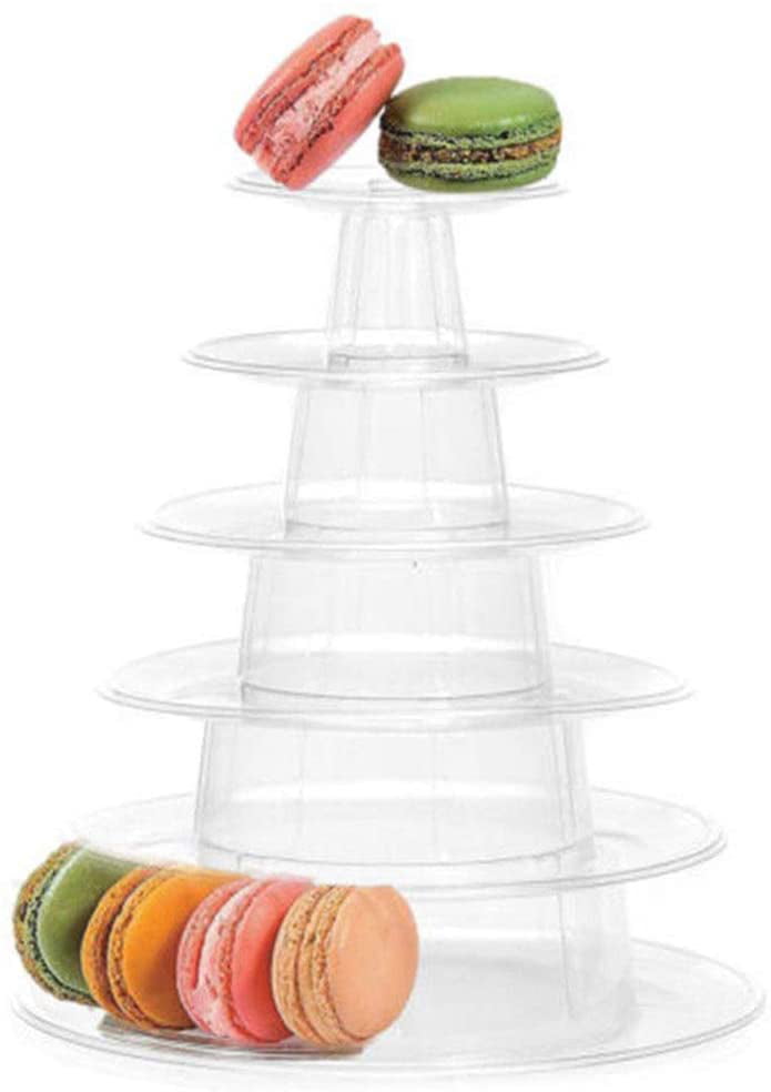 4 Tier Level Round Cupcake Stand Dessert Tower Clear Acrylic Display Cake Stand 