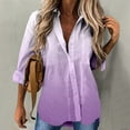 thumbnail image 2 of USSUMA Womens Blouses and Tops Dressy Women's Tie-Dye Shirt Button Down Shirts Roll Up Sleeve Ombre Blouse Casual Summer Work Tunic Tops, 2 of 5