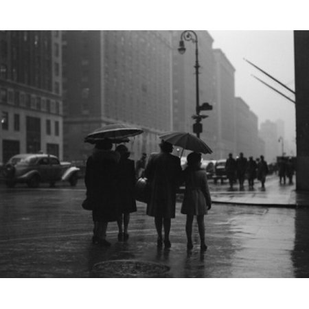 Usa New York State New York City People Walking Through Street And