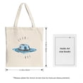 thumbnail image 3 of Stylish Canvas Tote Bag featuring a blue tent on water with waves perfect for shopping travel and parties " THE TENT IS A WAVE " design, 3 of 4