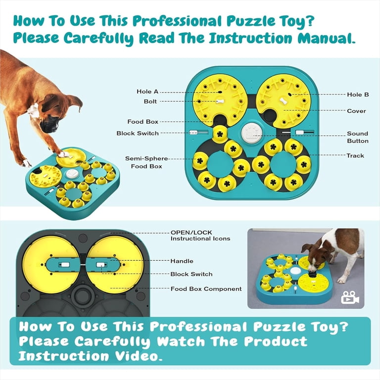 KADTC 5-Level Dog Puzzle Toy, 6 Ways to Play, Extra-Large Treat