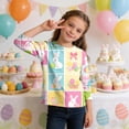 thumbnail image 6 of PWPSG Happy Easter Day Shirt for Kid 3D Graphic T Shirts Cute Easter Eggs & Bunny Rabbit Prints Tops 3/4 Sleeve Crewneck Blouses Spring Fall Outfits for Girl Multicolor 7 Years, 6 of 9