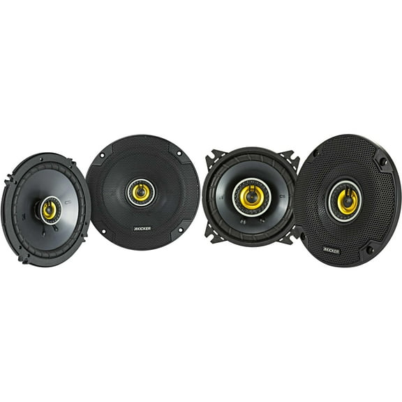 Kicker 46CSC654 CS-Series CSC65 6.5-Inch (160mm) Coaxial Speakers w/ 46CSC44 4" Coaxial Bundle