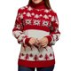 thumbnail image 1 of Gibobby Sudadera de Navidad para mujer Suéter navideño para mujer, suéter informal con diseño de árbol de Navidad, suéter con cuello y tema navideño(Rojo,XG), 1 of 5