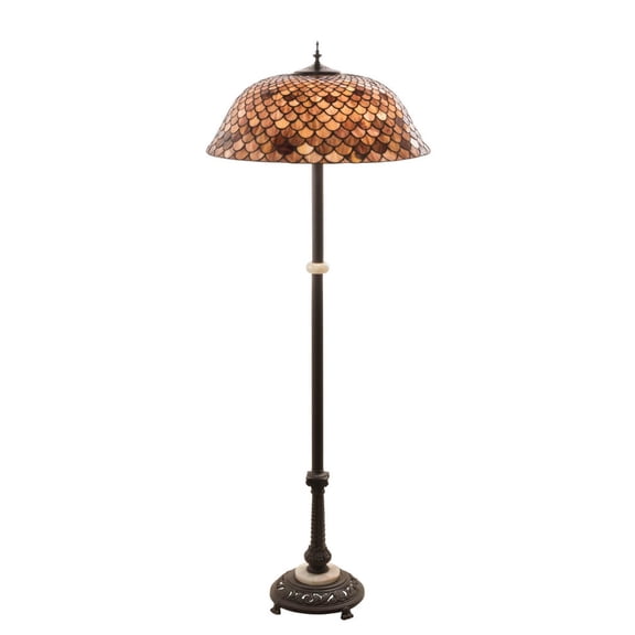 Meyda Tiffany 230384 Fishscale 3 Light 62" Tall Buffet Floor Lamp - MultiColor