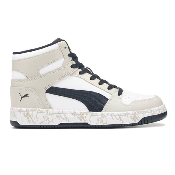 Men's Puma Rebound Layup Atypical Wide Puma White-Black-Gray Violet (405951 01) - 11