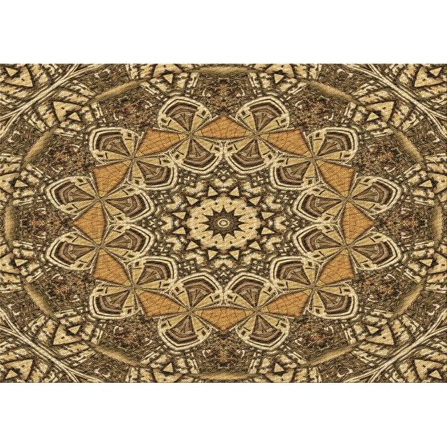 Ahgly Tapis Rectangulaire Lavable en Machine Intérieur Transitionnel GoldenRod Or, 8 Pieds x 12 Pieds
