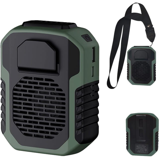 Ventilador portátil con clip para cintura de 6000 mAh, 2 en 1, fuerte flujo de aire, 3 velocidades, ventilador recargable con clip para cinturón con puerto USB para trabajos al aire libre, g