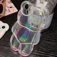 thumbnail image 1 of Korea Bear Aurora Laser Transparent Phone Case For iPhone 14 13 12 11 Pro Max Plus Luxury Cartoon Bear Clear Soft Silicone Cover, 1 of 4