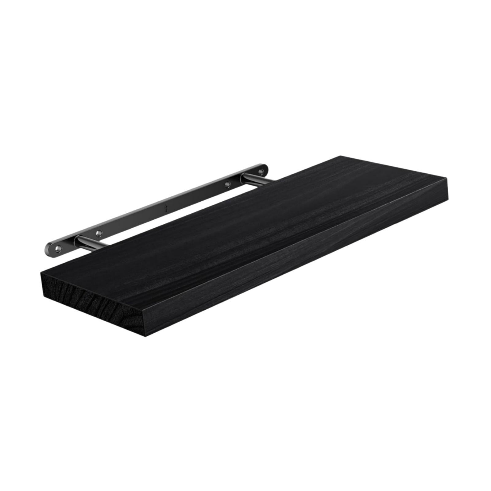 CarpNettore Float Shelf Rustic Hanging Minimalist Wood Wall Shelf with Invisible Bracket for Black