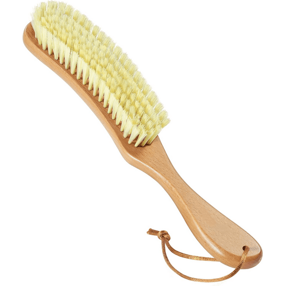 Clothes Brush - Bristle Lint Brush for Suits, Cashmere, Wool, Velvet, Suede and Pet Hair - Large Beech Wood Handle