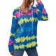 thumbnail image 1 of Sudadera con capucha para mujer Impresión de ondas de color Escote con cordón Diseño de cremallera Sudadera con capucha informal Azul XL, 1 of 6