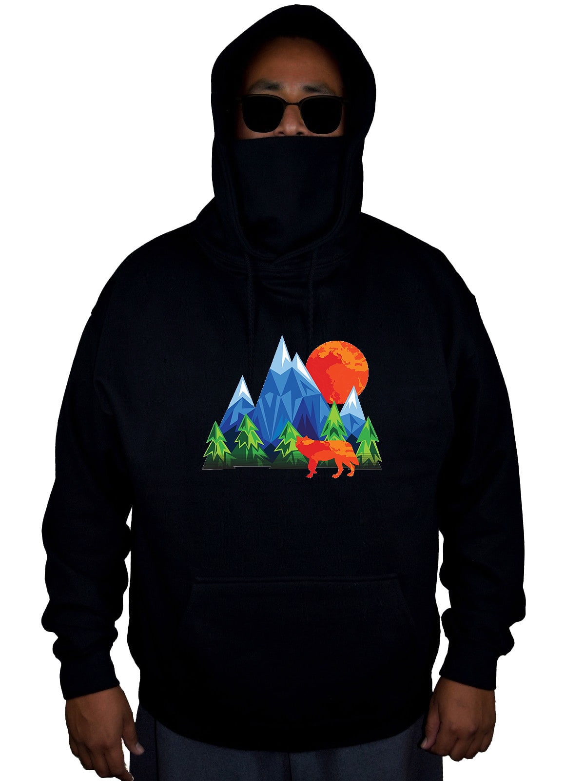 geometric wolf hoodie